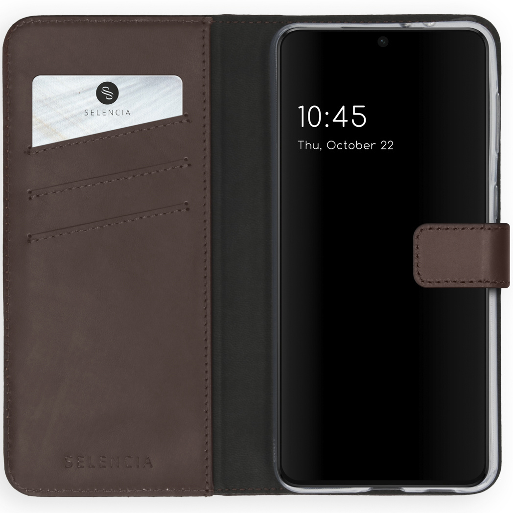 Selencia Echt Lederen Bookcase Samsung Galaxy S21 Plus – Bruin