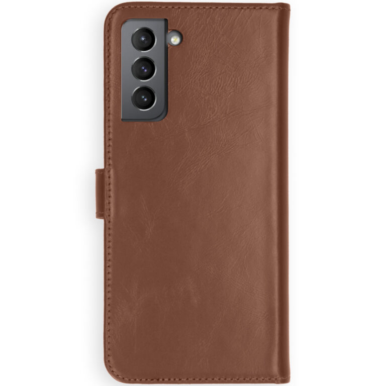Selencia Echt Lederen Bookcase Samsung Galaxy S21 Plus - Lichtbruin - Afbeelding 3