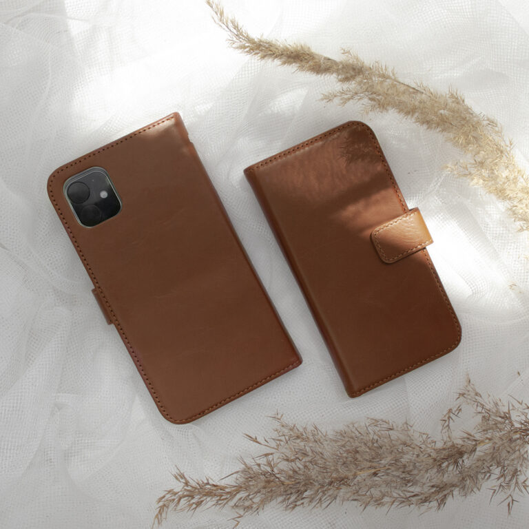 Selencia Echt Lederen Bookcase Samsung Galaxy S21 Plus - Lichtbruin - Afbeelding 8