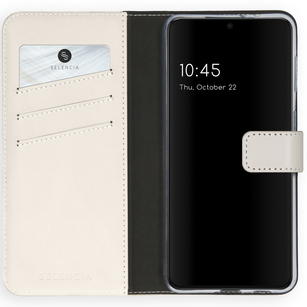 Selencia Echt Lederen Bookcase Samsung Galaxy S21 Plus – Greige