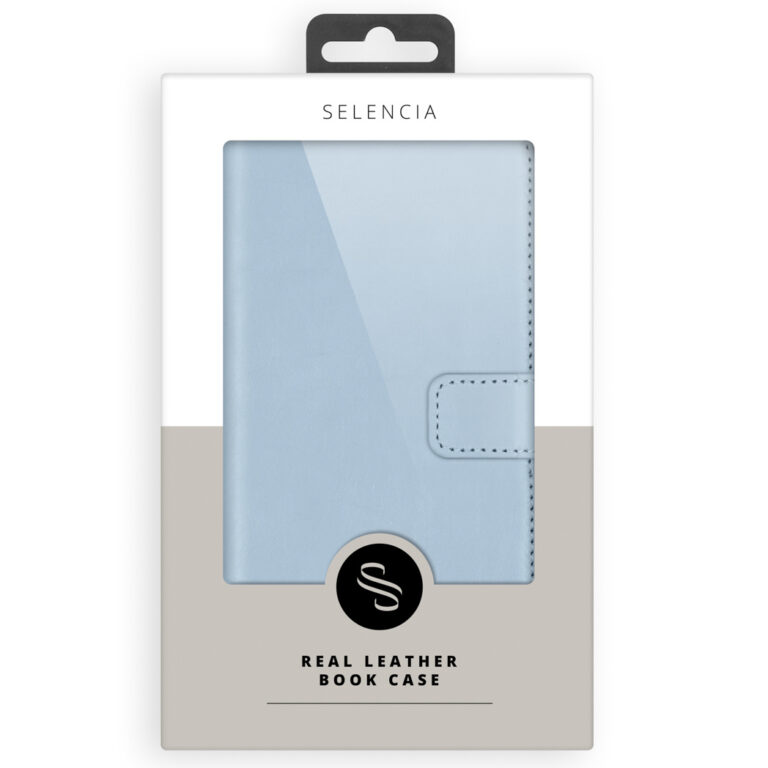 Selencia Echt Lederen Bookcase Samsung Galaxy S21 Plus - Lichtblauw - Afbeelding 9