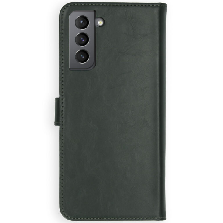 Selencia Echt Lederen Bookcase Samsung Galaxy S21 - Groen - Afbeelding 3