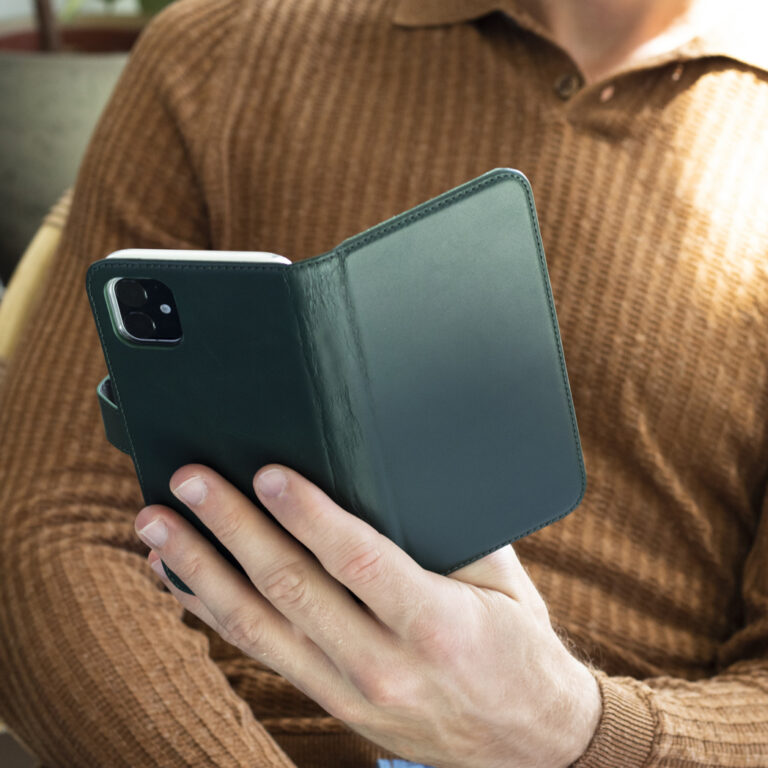 Selencia Echt Lederen Bookcase Samsung Galaxy S21 - Groen - Afbeelding 5