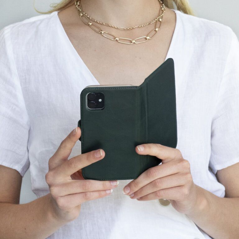 Selencia Echt Lederen Bookcase Samsung Galaxy S21 - Groen - Afbeelding 8