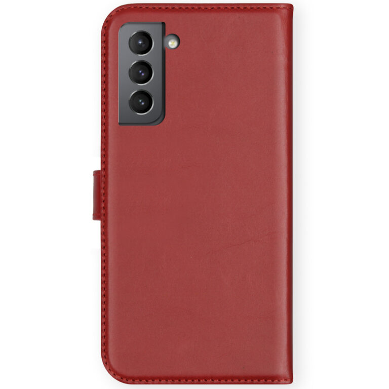 Selencia Echt Lederen Bookcase Samsung Galaxy S21 - Rood - Afbeelding 3