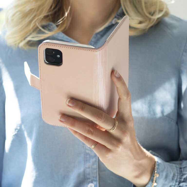 Selencia Echt Lederen Bookcase Samsung Galaxy S21 - Roze - Afbeelding 5