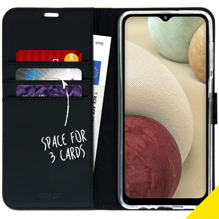 Accezz Wallet Softcase Bookcase Samsung Galaxy A12 - Zwart - Afbeelding 3