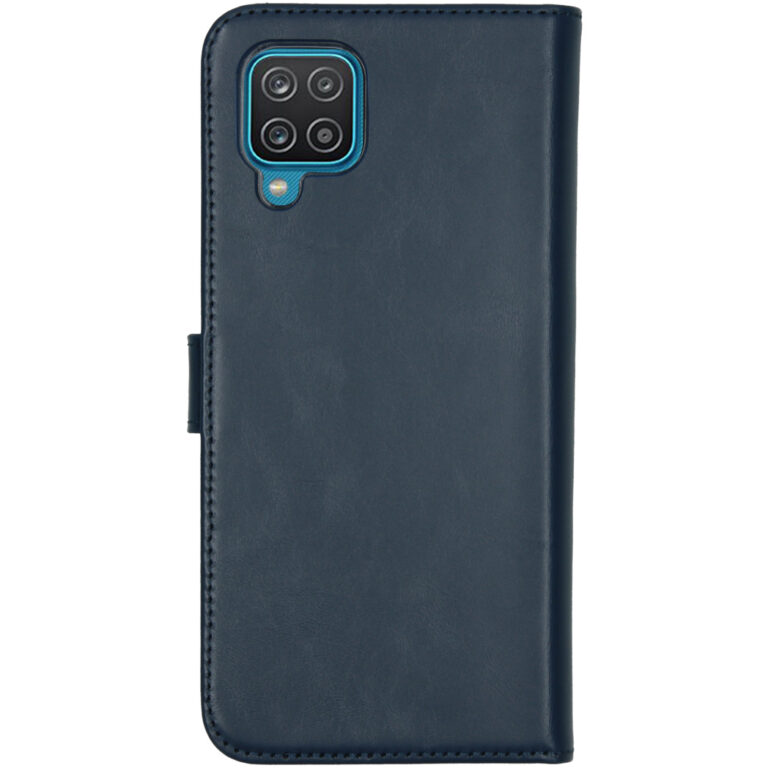 Selencia Echt Lederen Bookcase Samsung Galaxy A12 - Blauw - Afbeelding 3