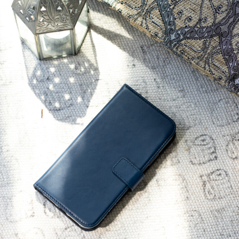 Selencia Echt Lederen Bookcase Samsung Galaxy A12 - Blauw - Afbeelding 8