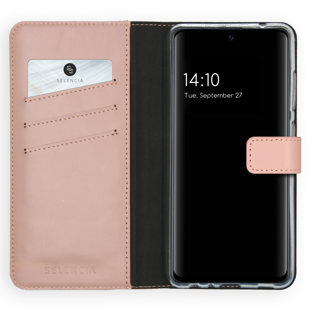 Selencia Echt Lederen Bookcase Samsung Galaxy A52(s) (5G/4G) – Roze