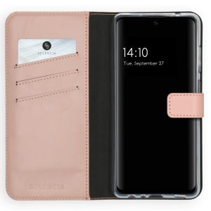 Selencia Echt Leren Bookcase Samsung Galaxy A72 - Dusty Pink