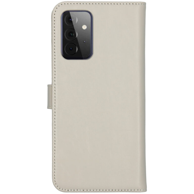 Selencia Echt Lederen Bookcase Samsung Galaxy A72 - Greige - Afbeelding 3