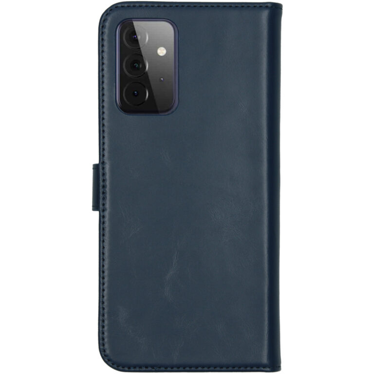 Selencia Echt Lederen Bookcase Samsung Galaxy A72 - Blauw - Afbeelding 3