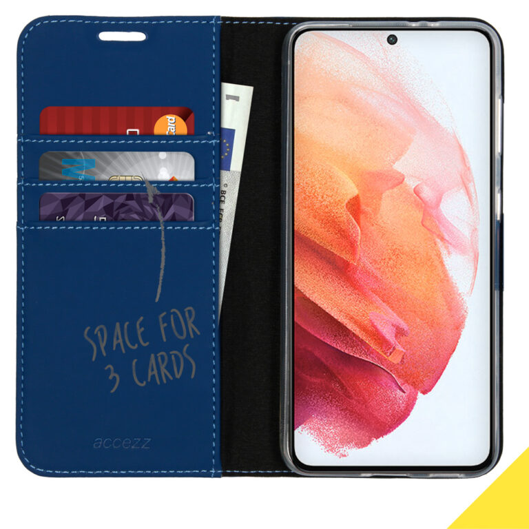 Accezz Wallet Softcase Bookcase Samsung Galaxy S21 - Donkerblauw - Afbeelding 3