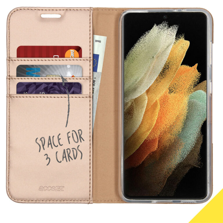 Accezz Wallet Softcase Bookcase Galaxy S21 Ultra - Goud - Afbeelding 3