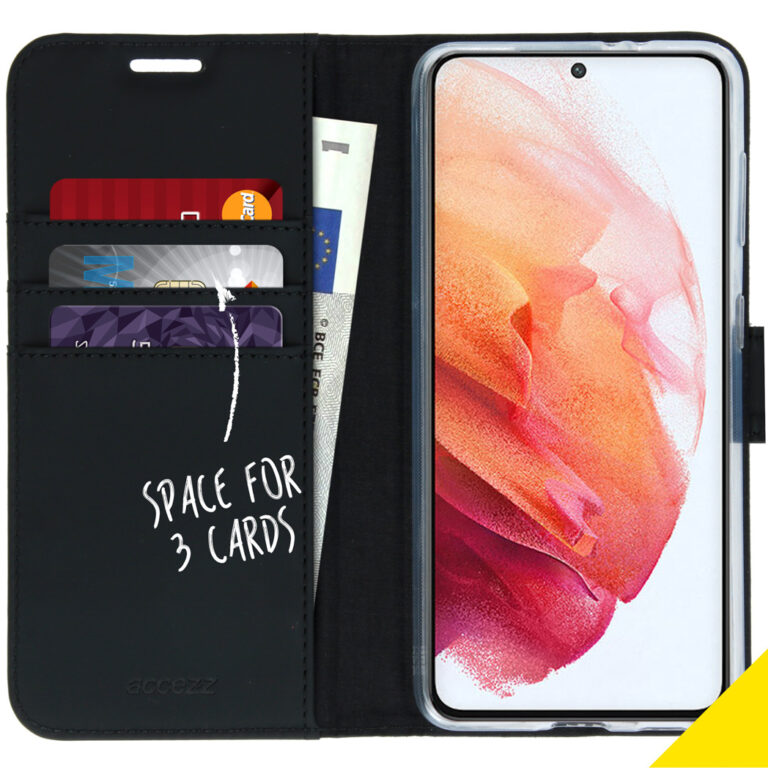 Accezz Wallet Softcase Bookcase Samsung Galaxy S21 - Zwart - Afbeelding 3