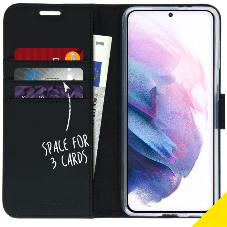 Accezz Wallet Softcase Bookcase Samsung Galaxy S21 Plus - Zwart - Afbeelding 3