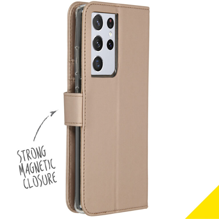 Accezz Wallet Softcase Bookcase Galaxy S21 Ultra - Goud - Afbeelding 2