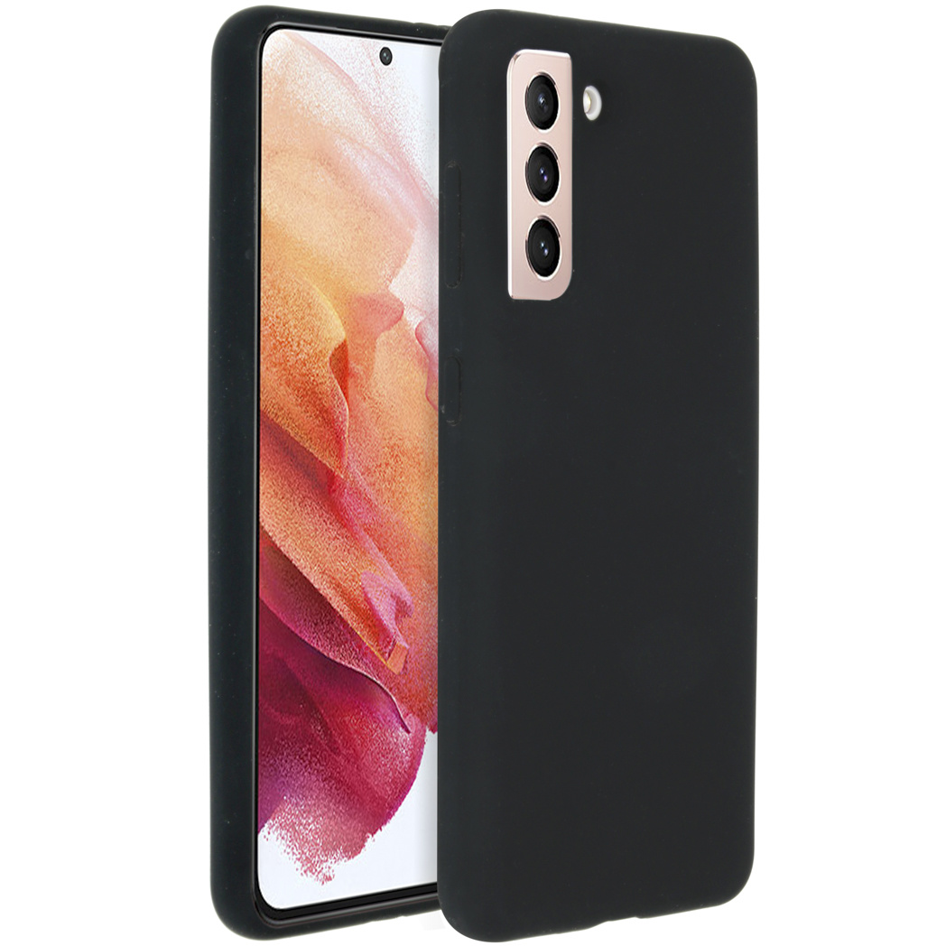 Accezz Liquid Silicone Backcover Samsung Galaxy S21 – Zwart