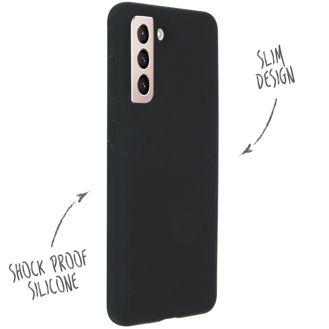 Accezz Liquid Silicone Backcover Samsung Galaxy S21 - Zwart - Afbeelding 2