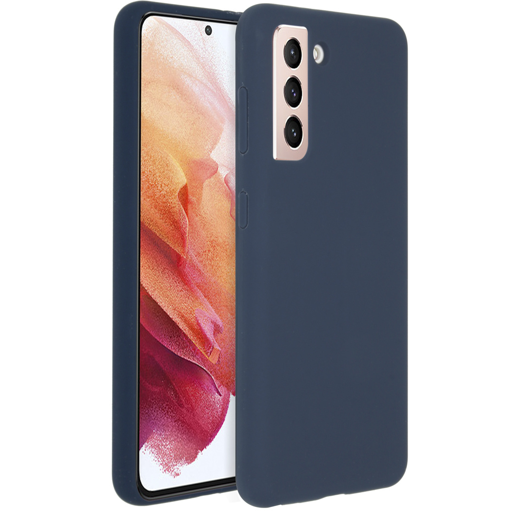 Accezz Liquid Silicone Backcover Samsung Galaxy S21 – Donkerblauw