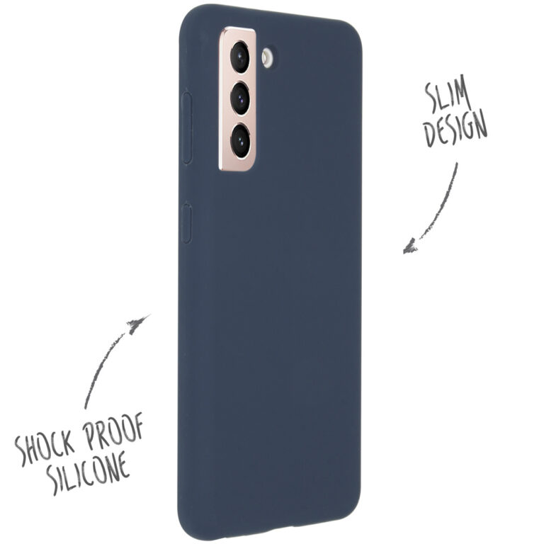 Accezz Liquid Silicone Backcover Samsung Galaxy S21 - Donkerblauw - Afbeelding 2