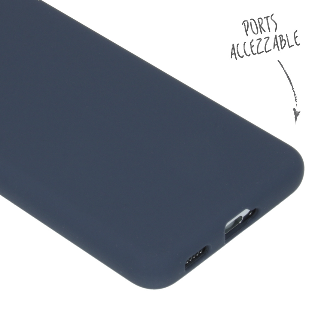 Accezz Liquid Silicone Backcover Samsung Galaxy S21 - Donkerblauw - Afbeelding 3