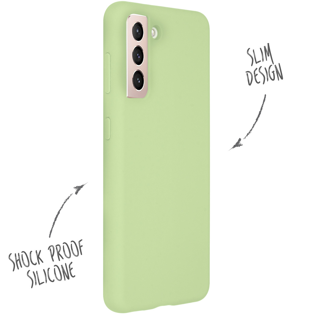 Accezz Liquid Silicone Backcover Samsung Galaxy S21 Plus - Groen - Afbeelding 2