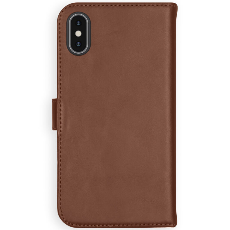 Selencia Echt Lederen Bookcase Apple iPhone Xs - Lichtbruin - Afbeelding 3