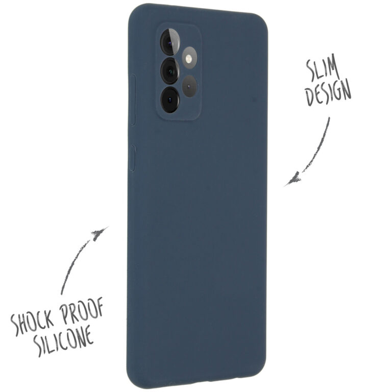 Accezz Liquid Silicone Backcover Samsung Galaxy A72 - Donkerblauw - Afbeelding 2