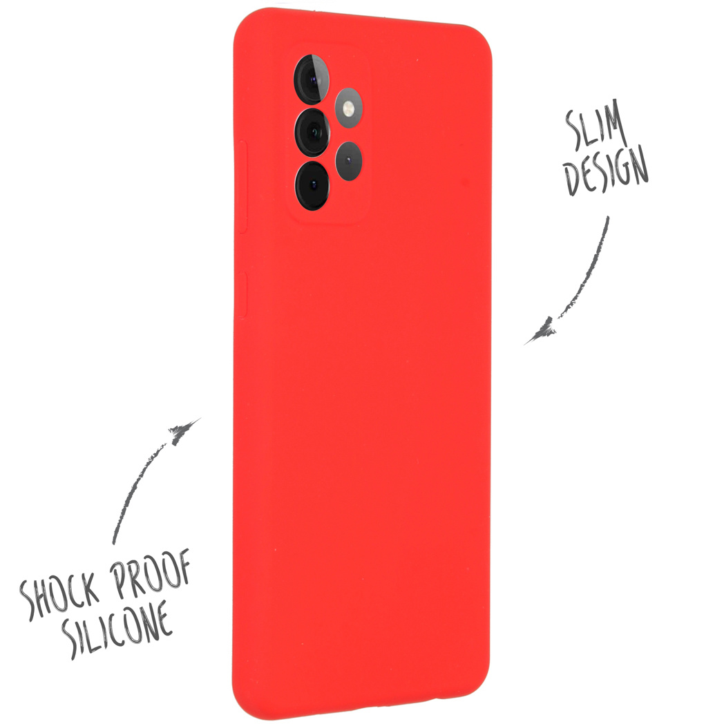 Accezz Liquid Silicone Backcover Samsung Galaxy A72 - Rood - Afbeelding 2