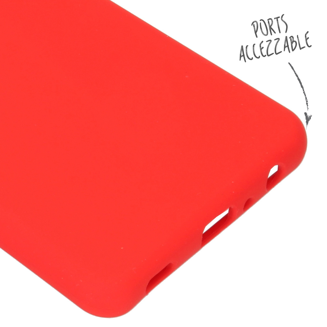 Accezz Liquid Silicone Backcover Samsung Galaxy A72 - Rood - Afbeelding 3