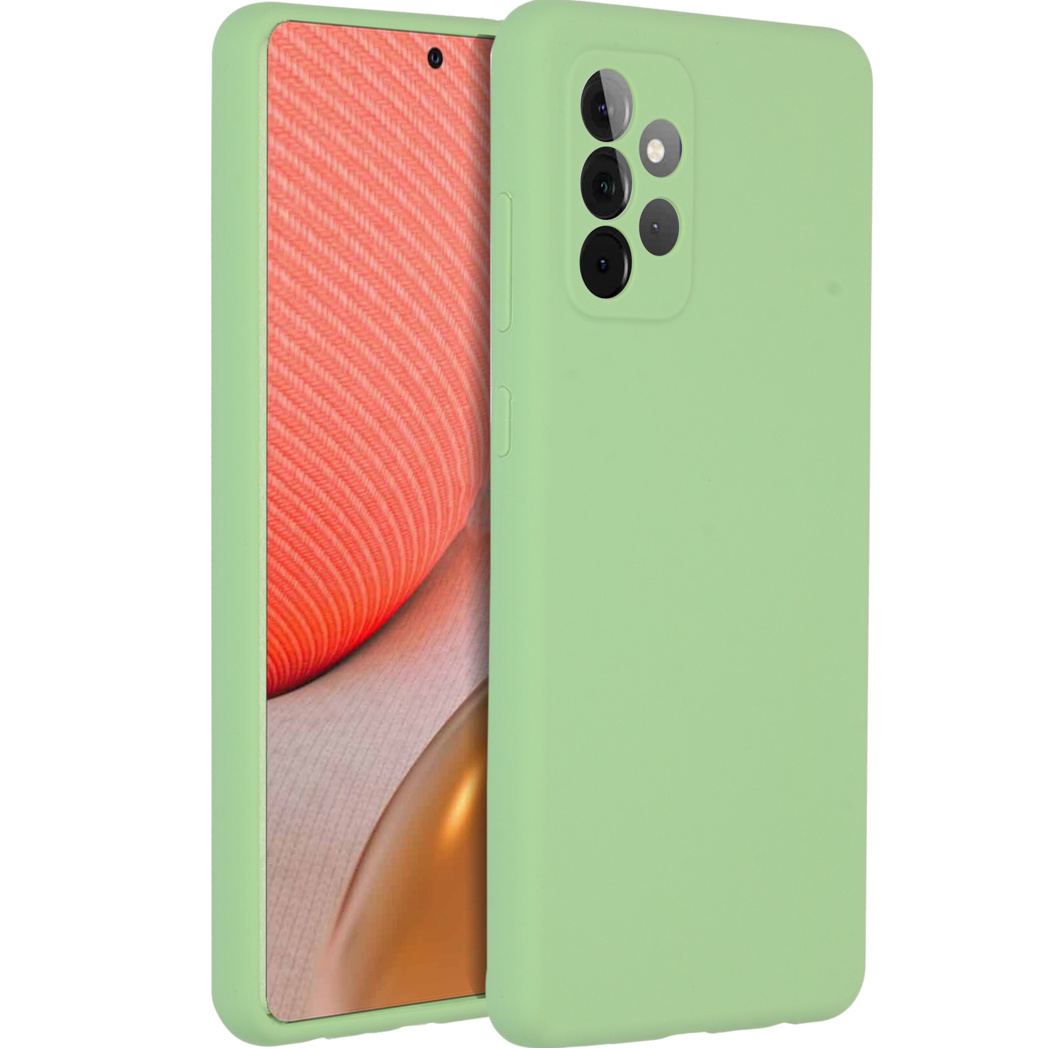 Accezz Liquid Silicone Backcover Samsung Galaxy A72 – Groen