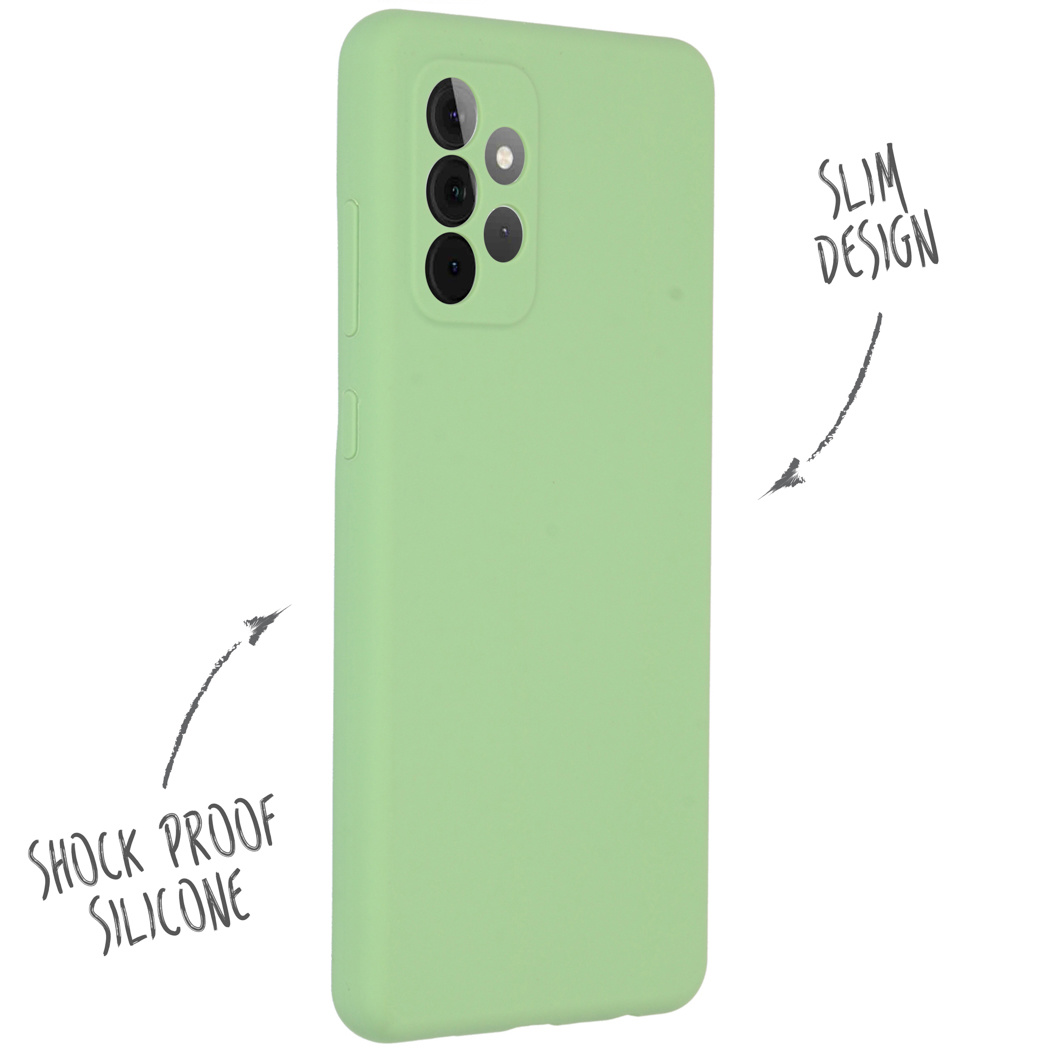 Accezz Liquid Silicone Backcover Samsung Galaxy A72 - Groen - Afbeelding 2