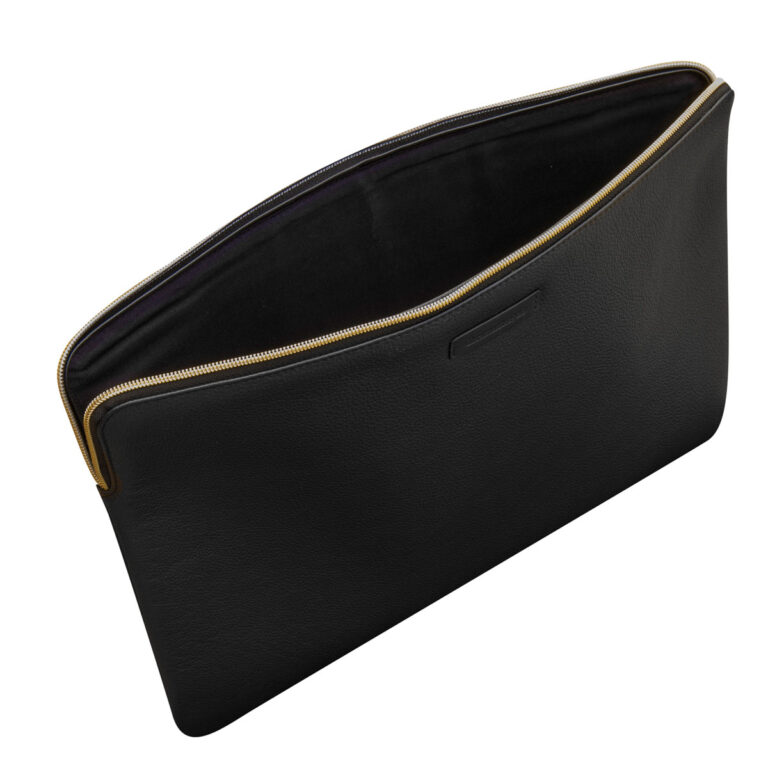 dbramante1928 Paris Sleeve - Laptop hoes 15-16 inch - Echt leer - MacBook Pro 15 inch - Night Black - Afbeelding 4