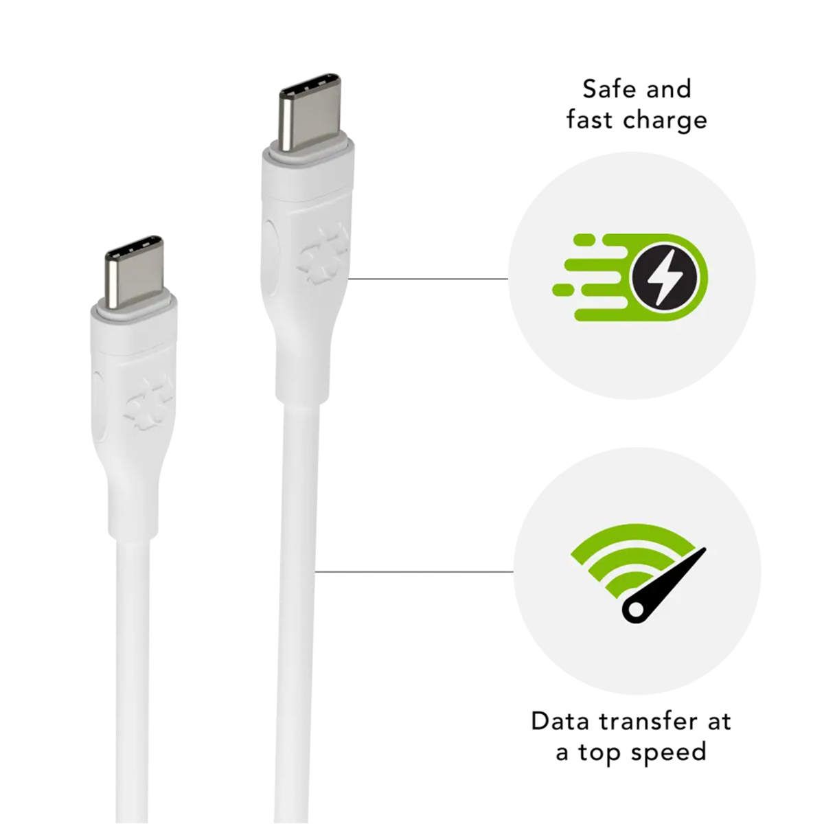dbramante1928 re-charge – Oplaadkabel – USB-C naar USB-C – 100 Watt – 2,5 meter – Wit