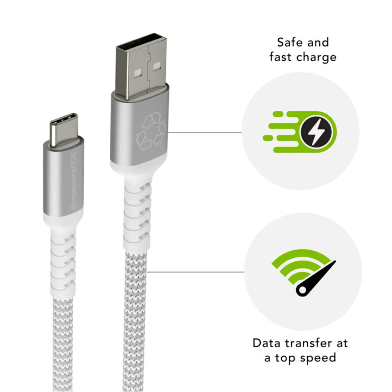 dbramante1928 re-charge - Braided oplaadkabel - USB-A naar Lightning - 2,5 meter - Wit - Afbeelding 4