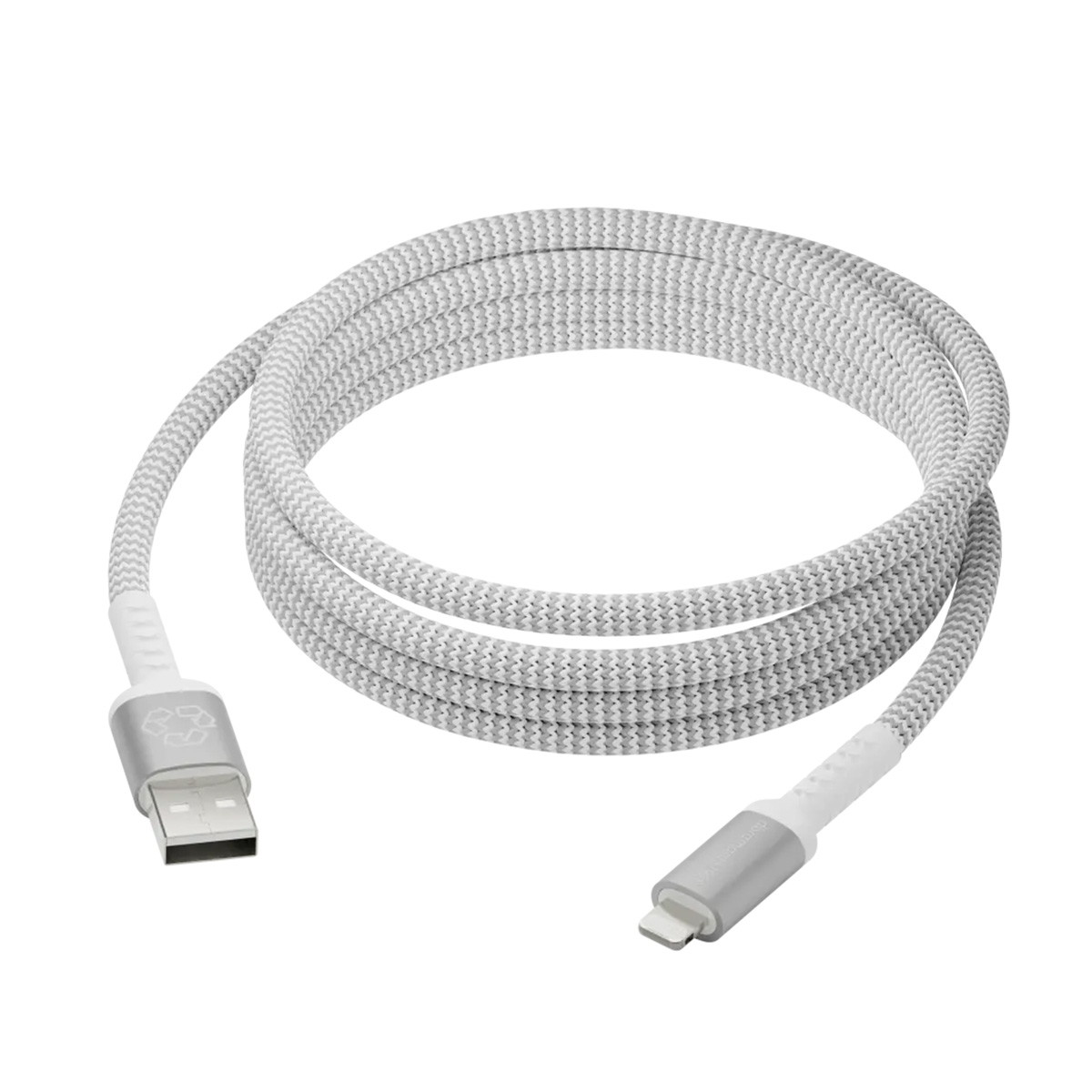 dbramante1928 re-charge – Braided oplaadkabel – USB-A naar Lightning – 2,5 meter – Wit