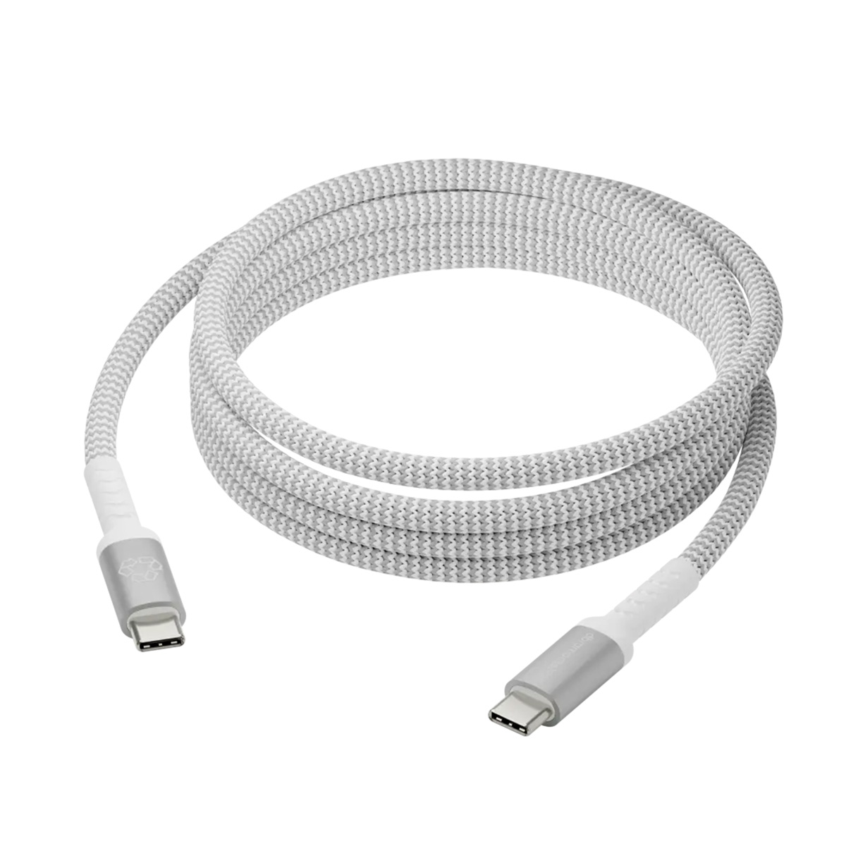 dbramante1928 re-charge – Braided oplaadkabel – USB-C naar USB-C – 100 Watt – 2,5 meter – Wit