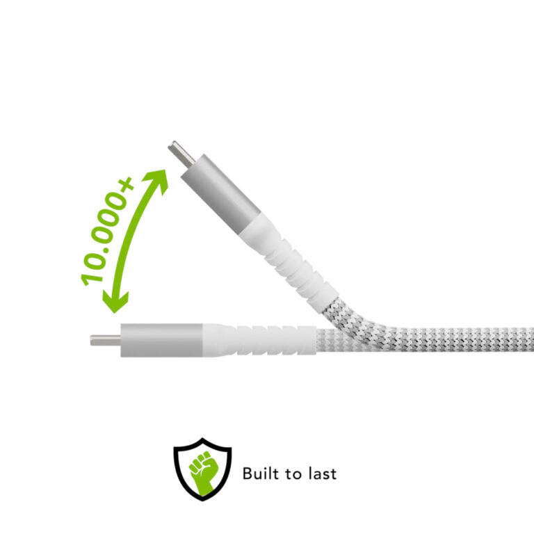 dbramante1928 re-charge - Braided oplaadkabel - USB-C naar Lightning - 2 meter - Wit - Afbeelding 3