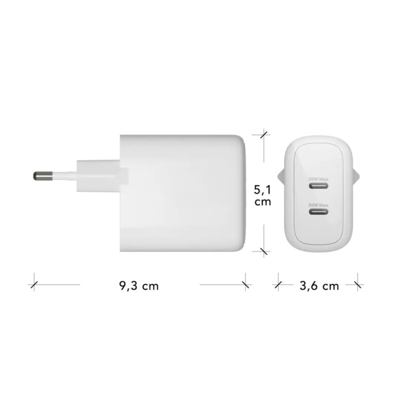 dbramante1928 re-charge | Wall Charger - 2x USB-C 30 Watt - Wit - Afbeelding 3