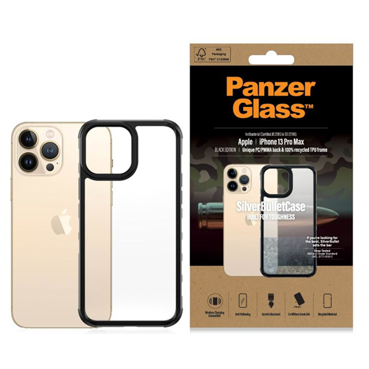 PanzerGlass SilverBullet ClearCase Apple iPhone 13 Pro Max - Zwart - Afbeelding 6
