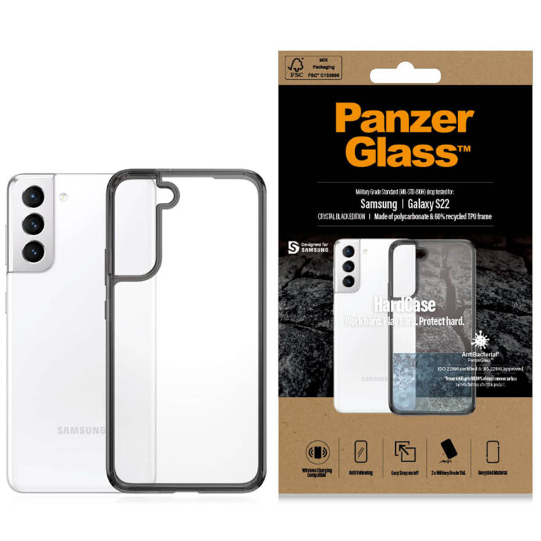 PanzerGlass HardCase Anti-Bacterial Samsung Galaxy S22 - Crystal Black - Afbeelding 8