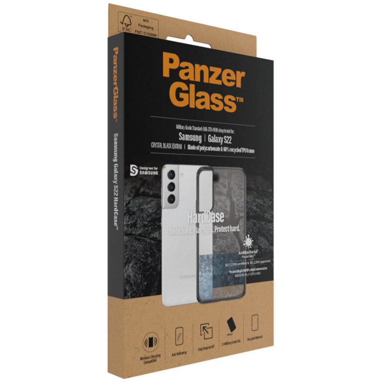 PanzerGlass HardCase Anti-Bacterial Samsung Galaxy S22 - Crystal Black - Afbeelding 5