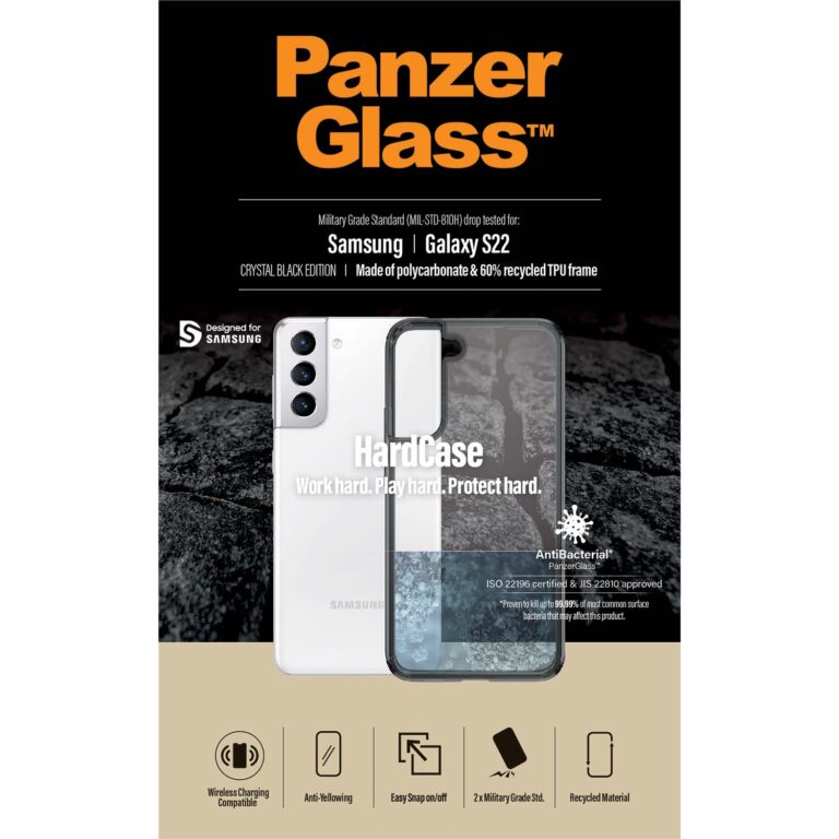 PanzerGlass HardCase Anti-Bacterial Samsung Galaxy S22 - Crystal Black - Afbeelding 3