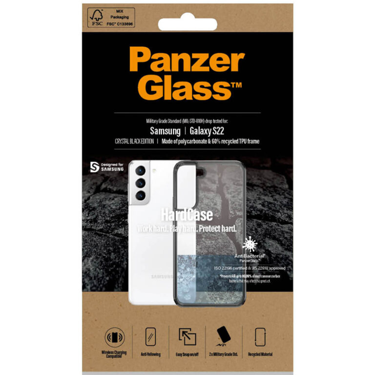 PanzerGlass HardCase Anti-Bacterial Samsung Galaxy S22 - Crystal Black - Afbeelding 2