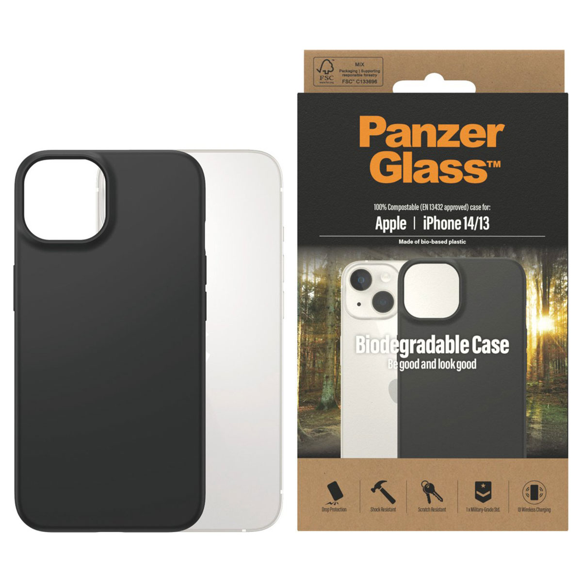 PanzerGlass Biodegradable Backcover Apple iPhone 14 – Zwart