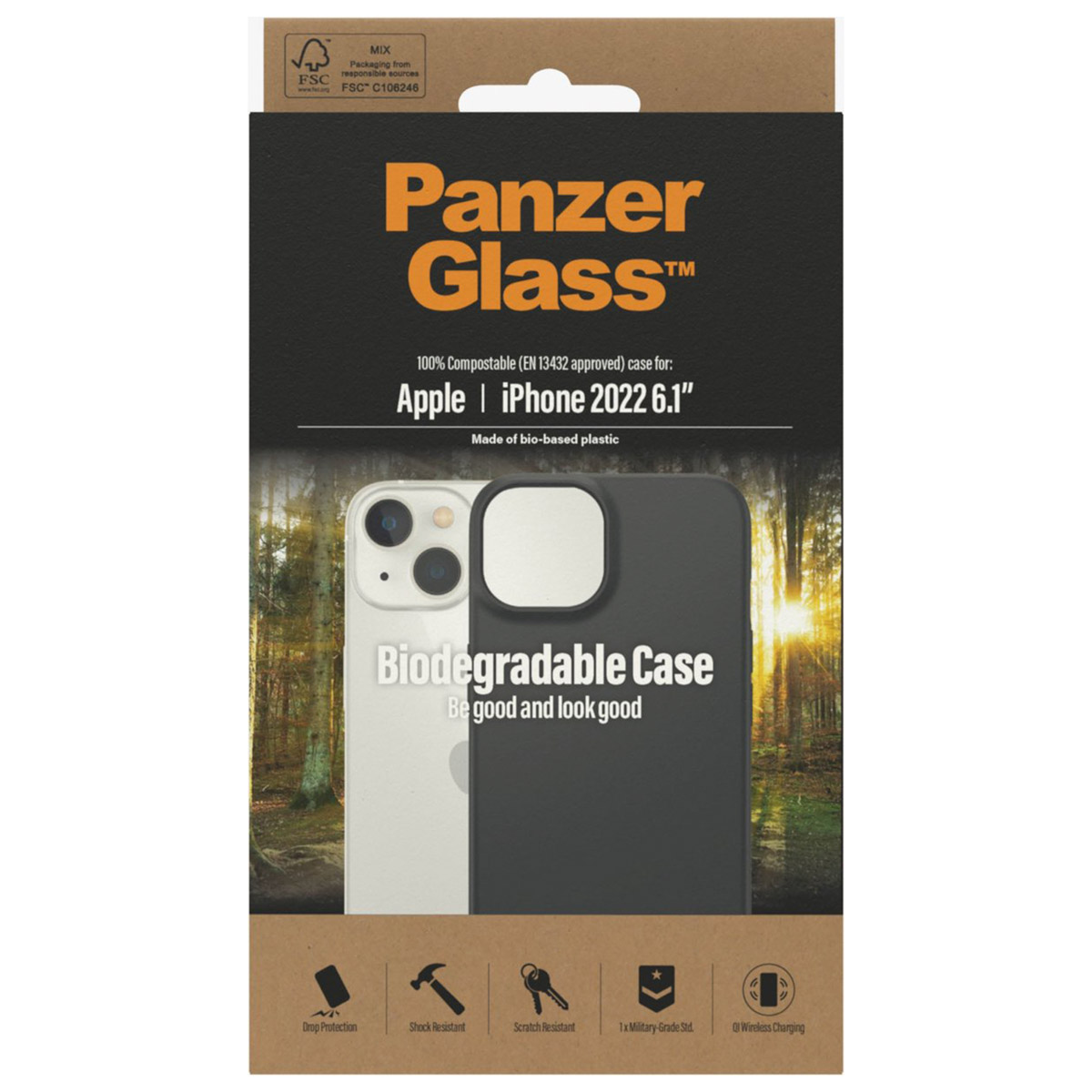 PanzerGlass Biodegradable Backcover Apple iPhone 14 - Zwart - Afbeelding 2