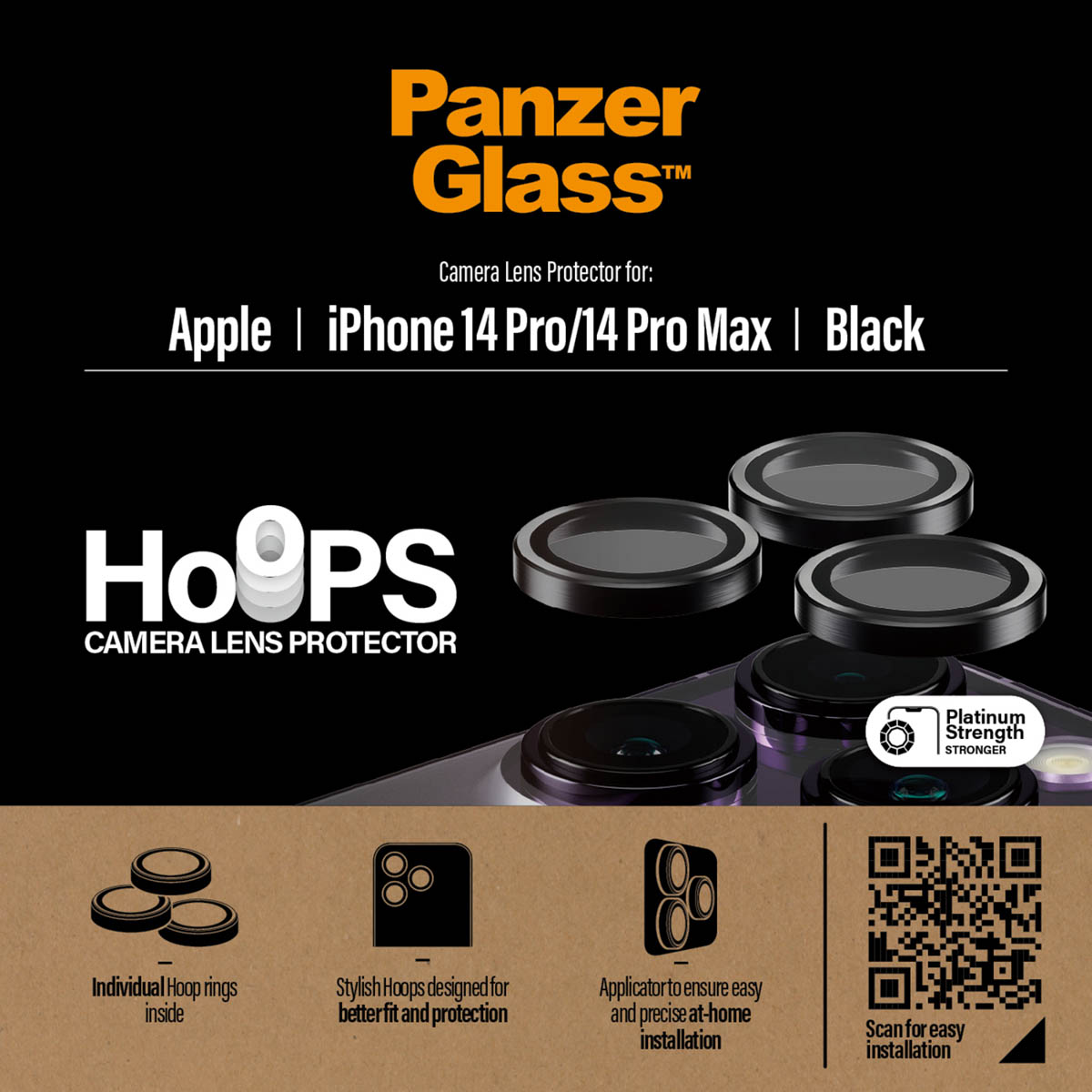 PanzerGlass Camera Protector Hoops Optic Rings Apple iPhone 14 Pro / 14 Pro Max - Afbeelding 4