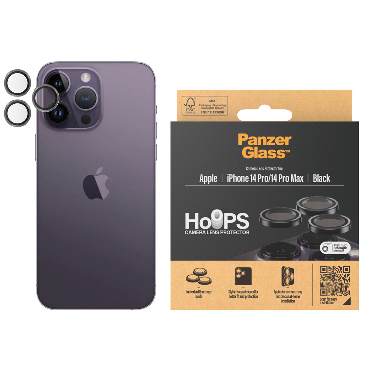 PanzerGlass Camera Protector Hoops Optic Rings Apple iPhone 14 Pro / 14 Pro Max - Afbeelding 2